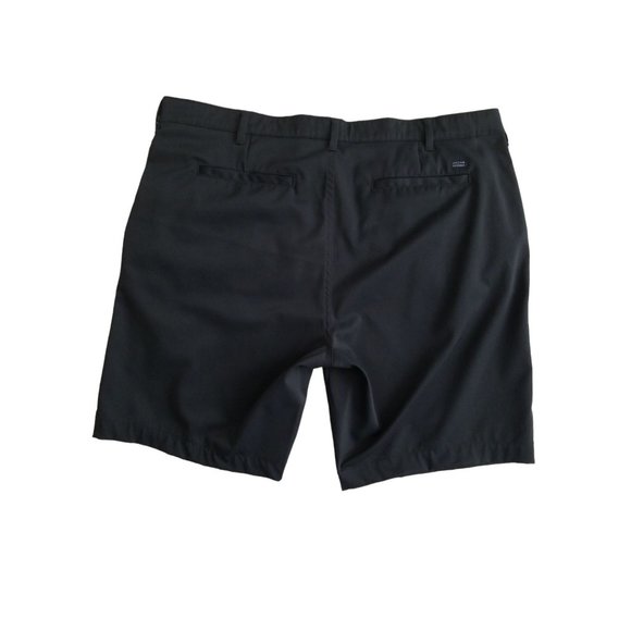 Men's Jachs New York Flat Front Comfort Waist Stretch Performance Black Shorts - Picture 2 of 14
